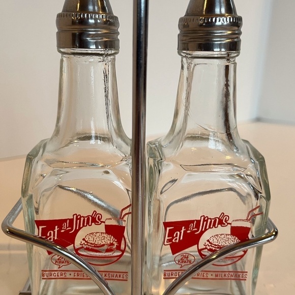 Vintage Oil and Vinegar Set, from a Diner “Eat at Jim’s” - Picture 5 of 11